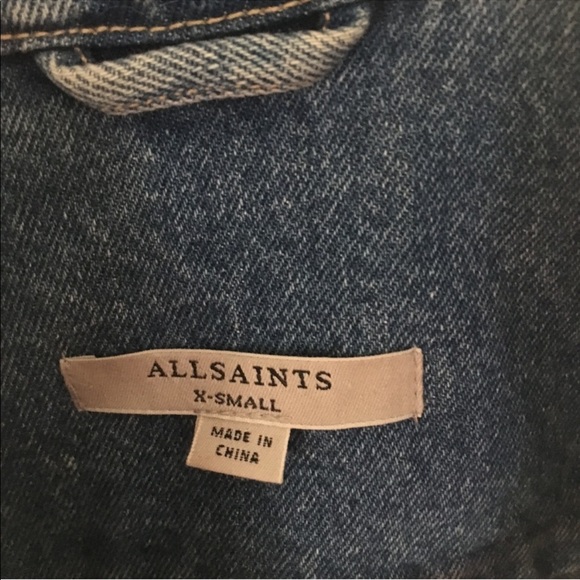 All Saints embroidered jean jacket sz xs - Picture 3 of 8